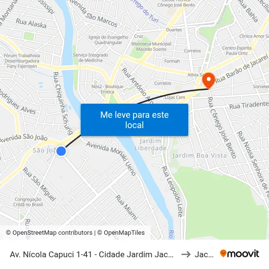 Av. Nícola Capuci 1-41 - Cidade Jardim Jacareí - SP Brasil to Jacareí map