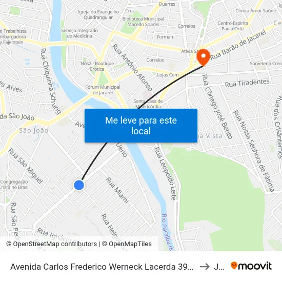 Avenida Carlos Frederico Werneck Lacerda 394-574 Jacareí - SP 12320-410 República Federativa Do Brasil to Jacareí map
