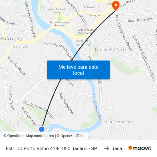 Estr. Do Pôrto Velho 414-1020 Jacareí - SP Brasil to Jacareí map