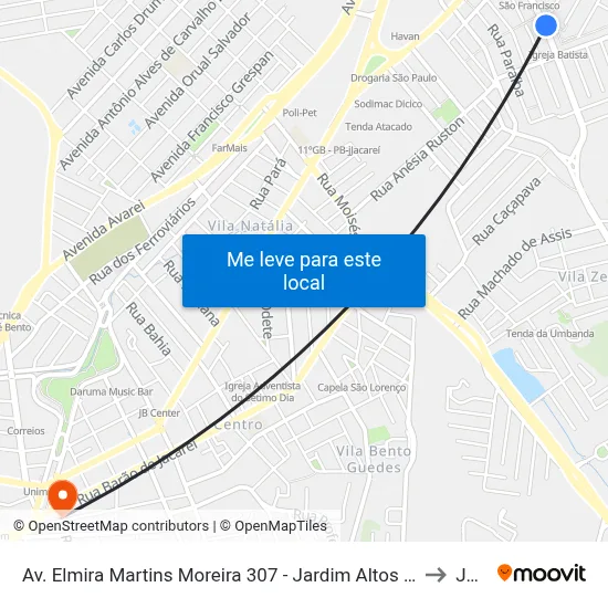 Av. Elmira Martins Moreira 307 - Jardim Altos De Santana I Jacareí - SP 12306-730 Brasil to Jacareí map