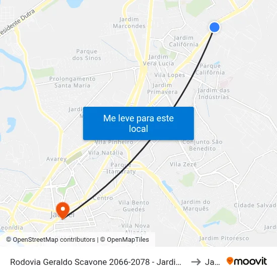 Rodovia Geraldo Scavone 2066-2078 - Jardim Califórnia Jacareí - SP Brasil to Jacareí map