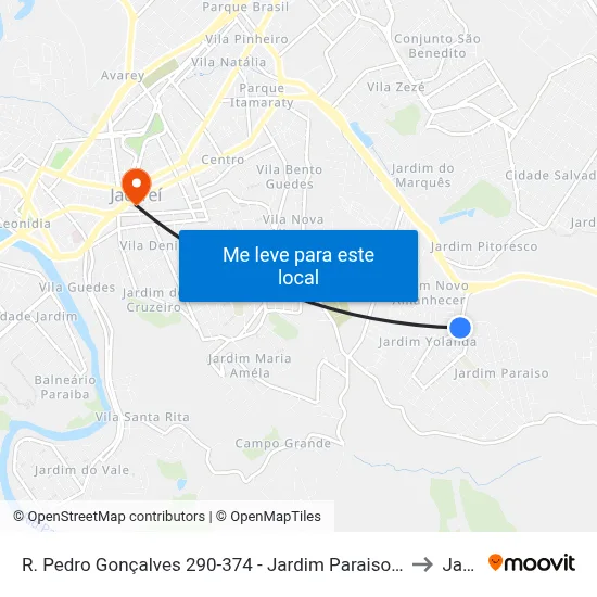 R. Pedro Gonçalves 290-374 - Jardim Paraiso Jacareí - SP 12316-220 Brasil to Jacareí map