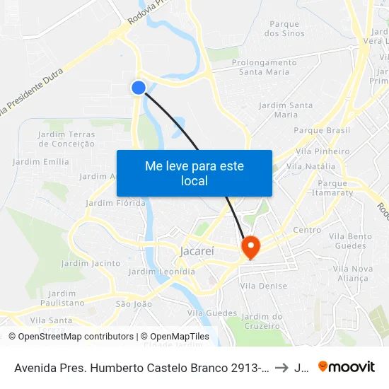 Avenida Pres. Humberto Castelo Branco 2913-2959 - Conj. Hab. Marinho Jacareí - SP 12321-150 Brasil to Jacareí map