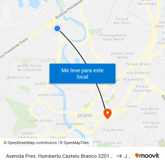 Avenida Pres. Humberto Castelo Branco 3201 - Conj. Hab. Marinho Jacareí - SP 12321-150 Brasil to Jacareí map