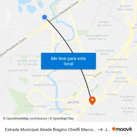 Estrada Municipal Abade Biagino Chieffi Macrozona Destinação Industrial (Mdi - Parateí) Jacareí - São Paulo 12334-480 Brasil to Jacareí map