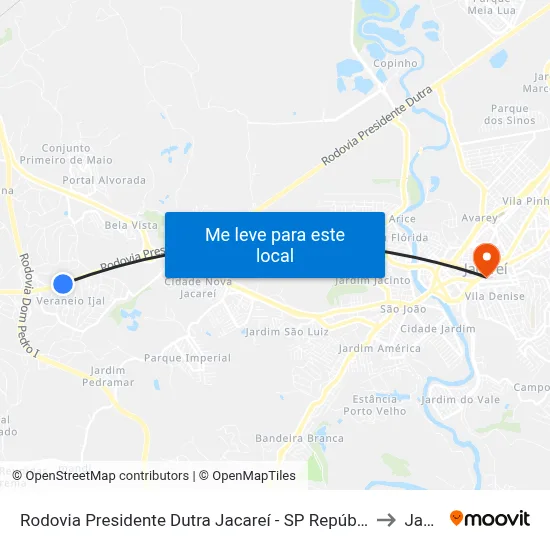Rodovia Presidente Dutra Jacareí - SP República Federativa Do Brasil to Jacareí map