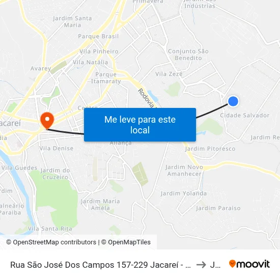 Rua São José Dos Campos 157-229 Jacareí - SP 12306-001 República Federativa Do Brasil to Jacareí map