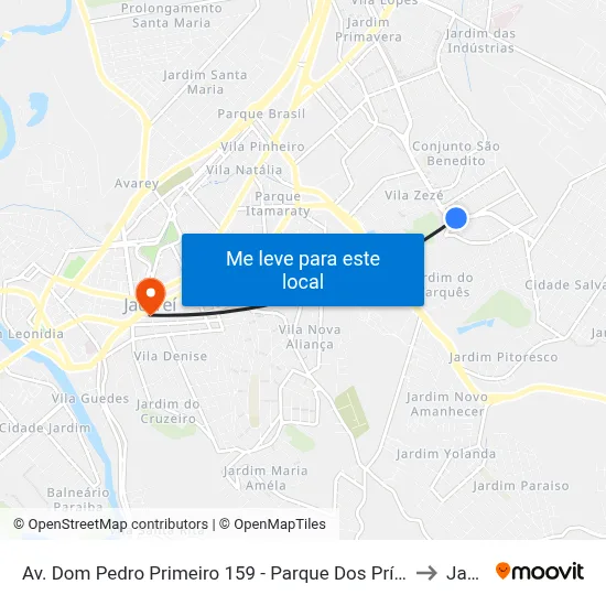 Av. Dom Pedro Primeiro 159 - Parque Dos Príncipes Jacareí - SP Brasil to Jacareí map