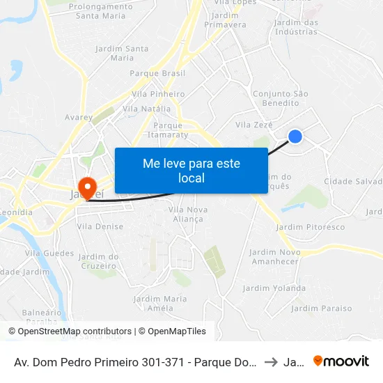 Av. Dom Pedro Primeiro 301-371 - Parque Dos Príncipes Jacareí - SP Brasil to Jacareí map