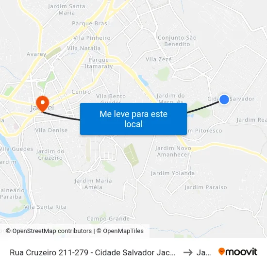Rua Cruzeiro 211-279 - Cidade Salvador Jacareí - SP 12312-160 Brasil to Jacareí map