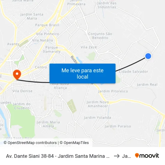 Av. Dante Siani 38-84 - Jardim Santa Marina Jacareí - SP 12312-420 Brasil to Jacareí map