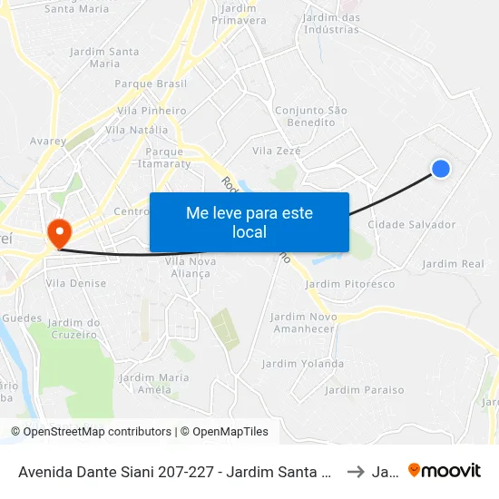 Avenida Dante Siani 207-227 - Jardim Santa Marina Jacareí - SP 12312-420 Brasil to Jacareí map