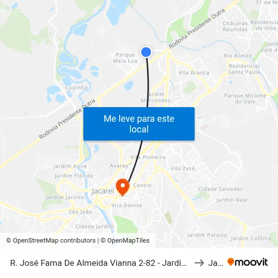 R. José Fama De Almeida Vianna 2-82 - Jardim Conquista Jacareí - SP 12335-503 Brasil to Jacareí map