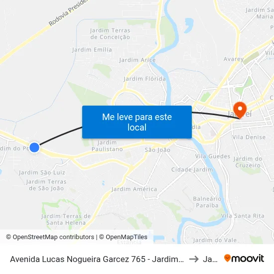 Avenida Lucas Nogueira Garcez 765 - Jardim Esperança Jacareí - SP Brasil to Jacareí map