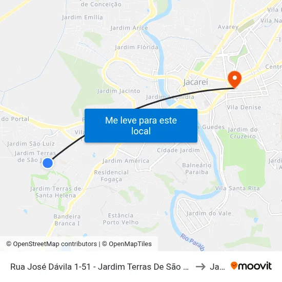 Rua José Dávila 1-51 - Jardim Terras De São João Jacareí - SP 12324-785 Brasil to Jacareí map