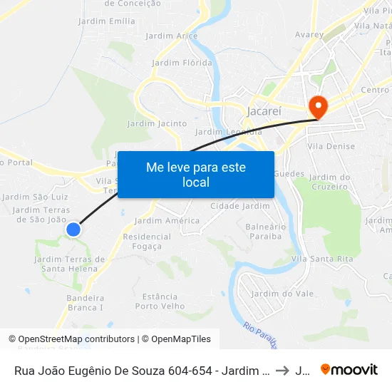 Rua João Eugênio De Souza 604-654 - Jardim Terras De São João Jacareí - SP 12324-777 Brasil to Jacareí map