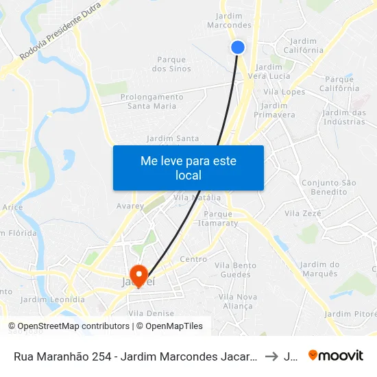 Rua Maranhão 254 - Jardim Marcondes Jacareí - SP 12305-050 República Federativa Do Brasil to Jacareí map
