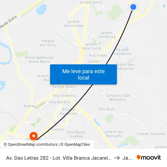 Av. Das Letras 282 - Lot. Villa Branca Jacareí - SP 12301-330 Brasil to Jacareí map
