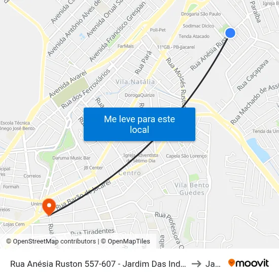 Rua Anésia Ruston 557-607 - Jardim Das Indústrias Jacareí - SP Brasil to Jacareí map