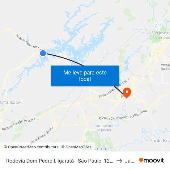 Rodovia Dom Pedro I, Igaratá - São Paulo, 12350-000, Brasil, Igaratá to Jacareí map