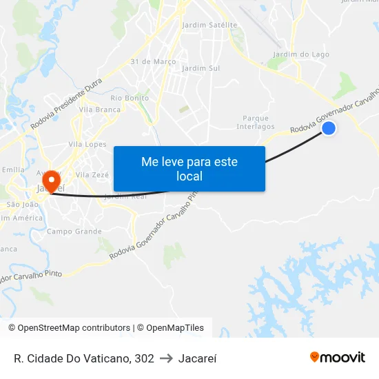 R. Cidade Do Vaticano, 302 to Jacareí map