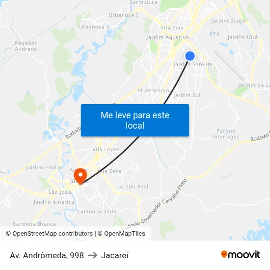 Av. Andrômeda, 998 to Jacareí map