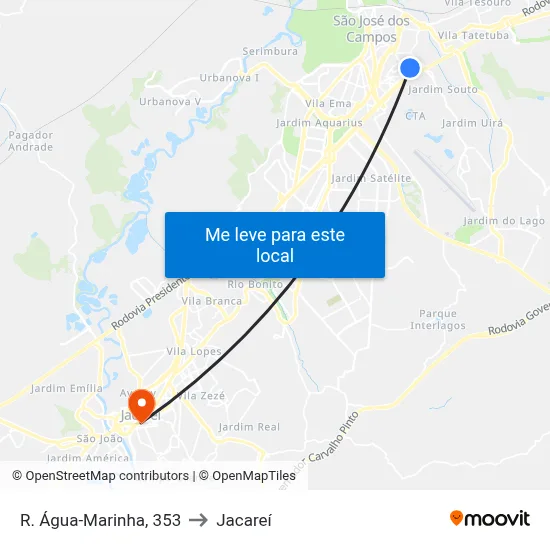 R. Água-Marinha, 353 to Jacareí map