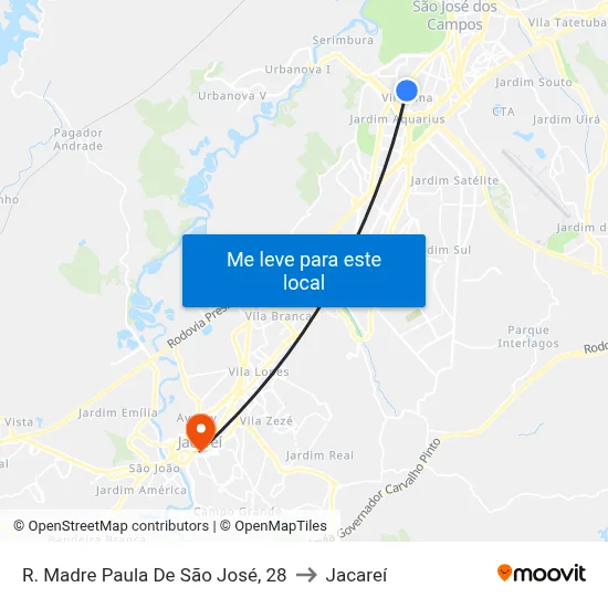 R. Madre Paula De São José, 28 to Jacareí map