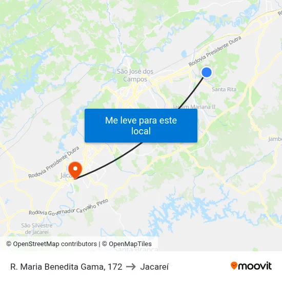 R. Maria Benedita Gama, 172 to Jacareí map