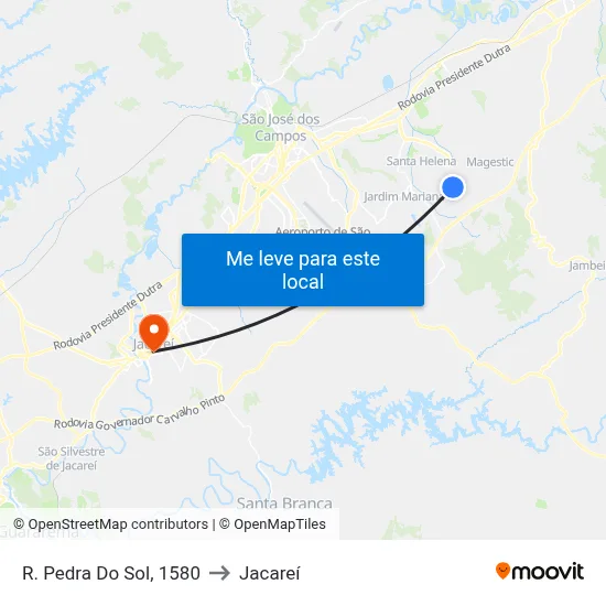 R. Pedra Do Sol, 1580 to Jacareí map