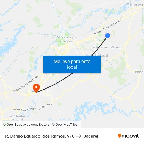 R. Danilo Eduardo Rios Ramos, 970 to Jacareí map