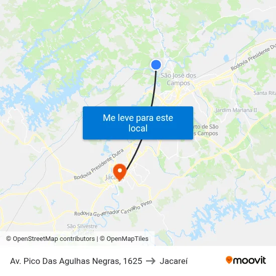 Av. Pico Das Agulhas Negras, 1594 to Jacareí map