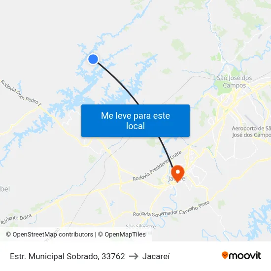 Estr. Municipal Sobrado, 33762 to Jacareí map