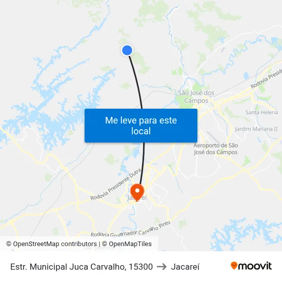 Estr. Municipal Juca Carvalho, 15300 to Jacareí map