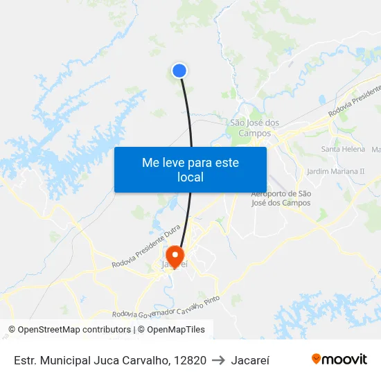 Estr. Municipal Juca Carvalho, 12820 to Jacareí map