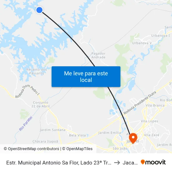 Estr. Municipal Antonio Sa Flor, Lado 23ª Travessa to Jacareí map