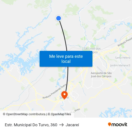 Estr. Municipal Do Turvo, 360 to Jacareí map