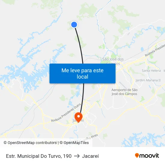 Estr. Municipal Do Turvo, 190 to Jacareí map