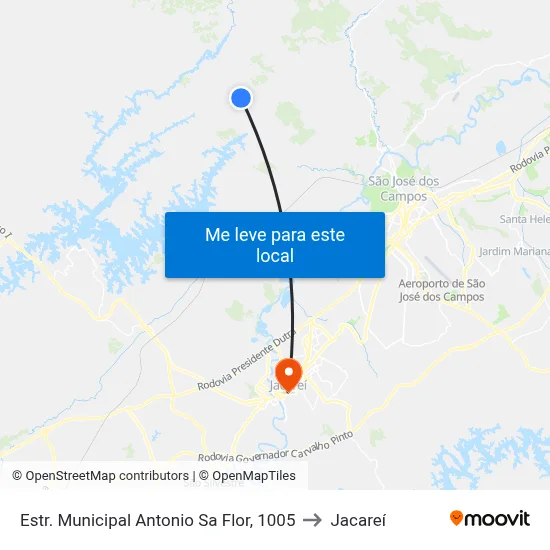 Estr. Municipal Antonio Sa Flor, 1005 to Jacareí map