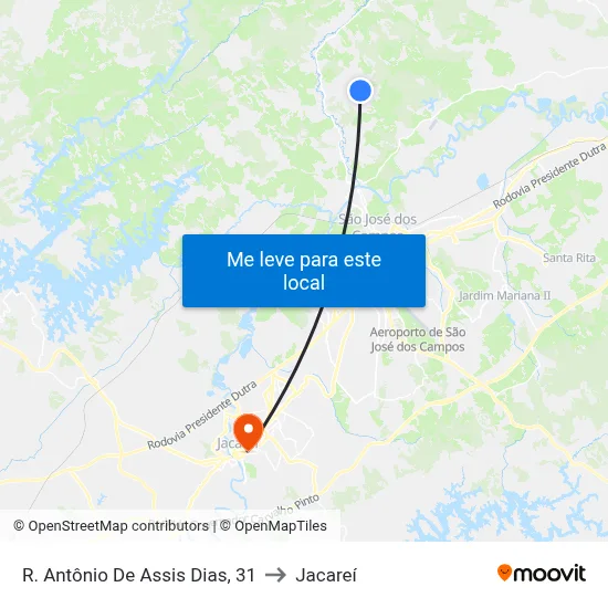 R. Antônio De Assis Dias, 31 to Jacareí map