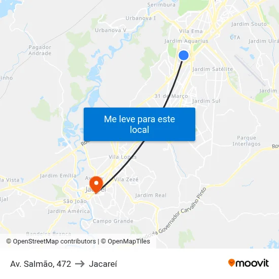 Av. Salmão, 472 to Jacareí map