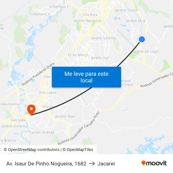 Av. Isaur De Pinho Nogueira, 1682 to Jacareí map