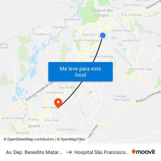 Av. Dep. Benedito Matarazzo, S/Nº to Hospital São Francisco De Assis map