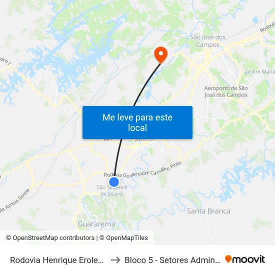 Rodovia Henrique Eroles 2230-2422 SP Brasil to Bloco 5 - Setores Administrativos Fve / Univap map