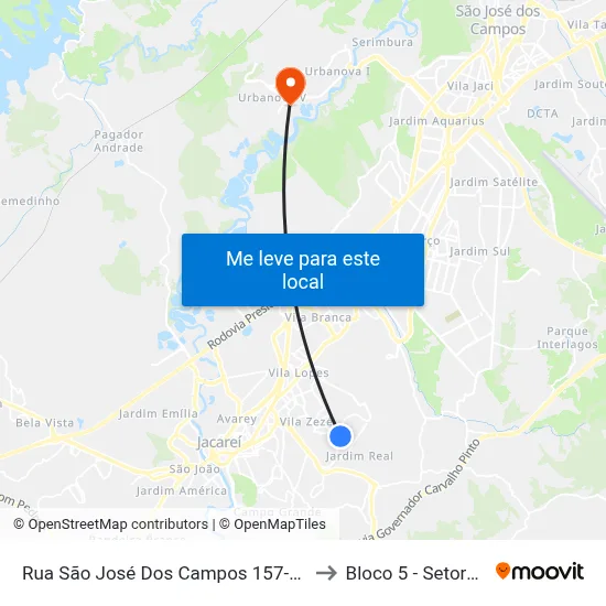 Rua São José Dos Campos 157-229 Jacareí - SP 12306-001 República Federativa Do Brasil to Bloco 5 - Setores Administrativos Fve / Univap map