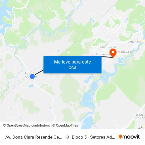 Av. Doná Clara Resende César 227-369 Jacareí - SP Brasil to Bloco 5 - Setores Administrativos Fve / Univap map