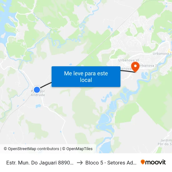 Estr. Mun. Do Jaguari 8890 - Rio Abaixo Jacareí - SP Brasil to Bloco 5 - Setores Administrativos Fve / Univap map