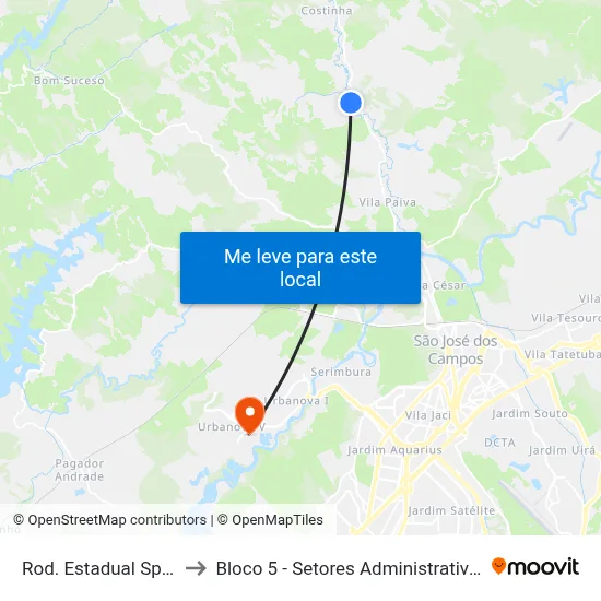 Rod. Estadual Sp-50, 4255 to Bloco 5 - Setores Administrativos Fve / Univap map