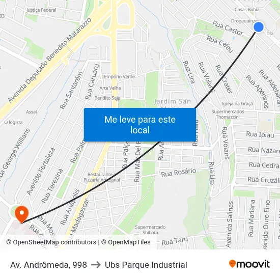 Av. Andrômeda, 998 to Ubs Parque Industrial map