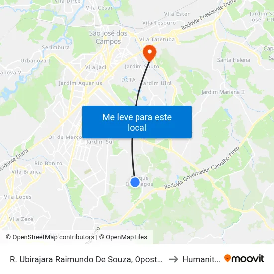 R. Ubirajara Raimundo De Souza, Oposto 393 to Humanitas map